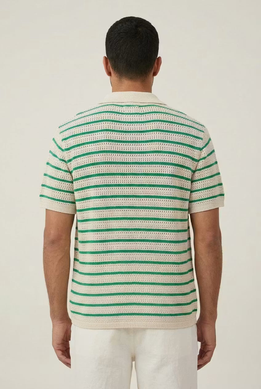Monterey Stripe Knit Cardigan Shirt