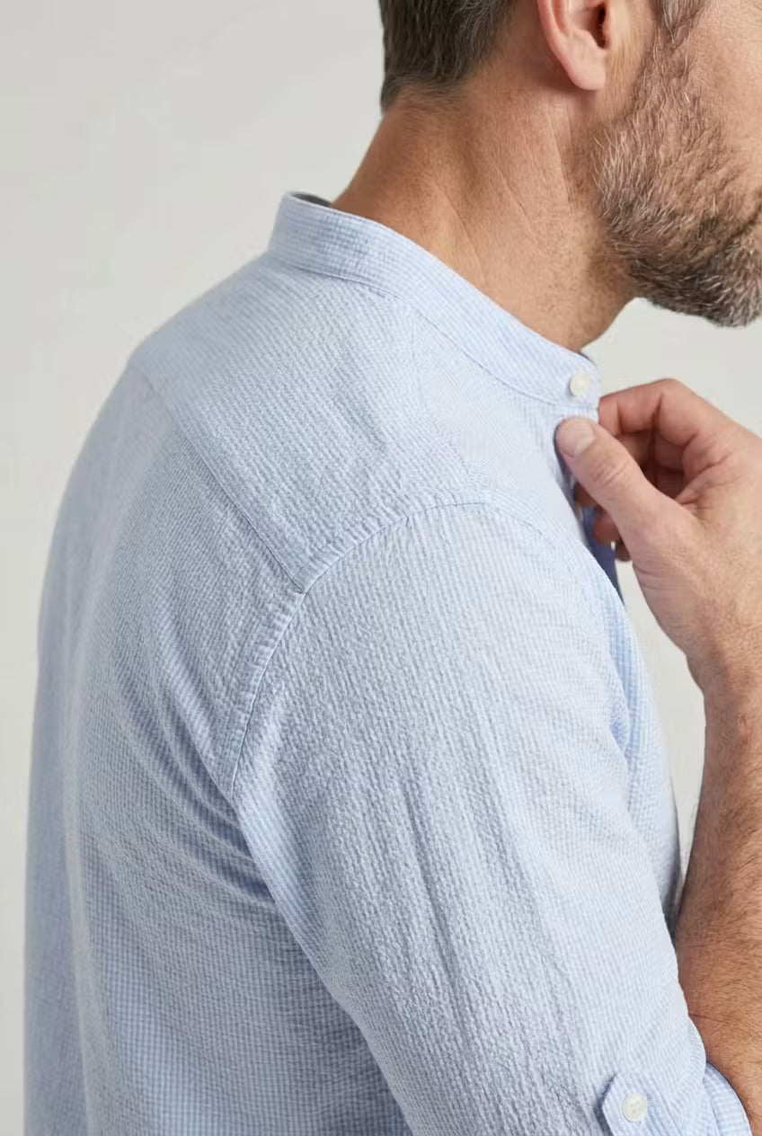 Marlow Textured Stand Collar Shirt