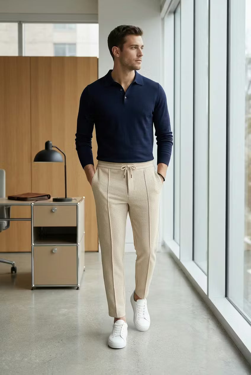 Northpoint Textured Drawstring Trousers
