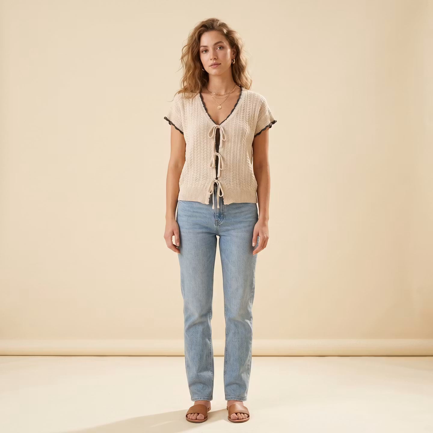Noelle Tie Knit Top