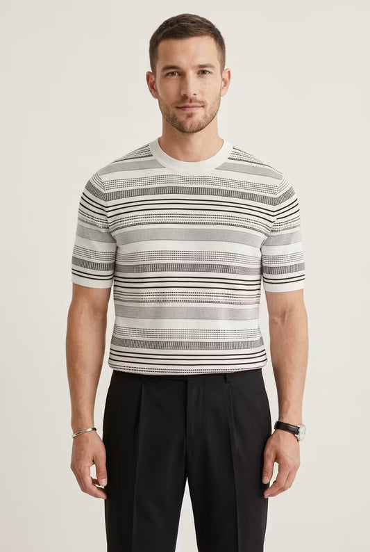 Westbrook getextureerd gestreept T-shirt