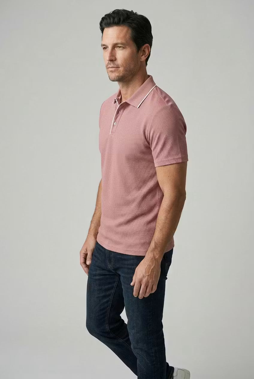 Micro-Pattern Modern Knit Polo