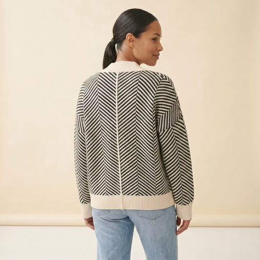 Élodie Chevron Cardigan