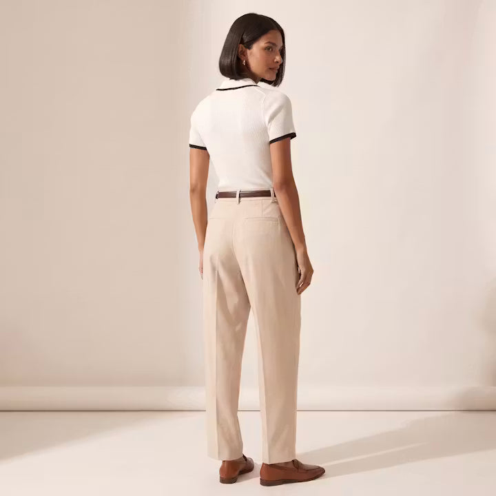 Elise Gebreide Polo met Contrasterende Bies