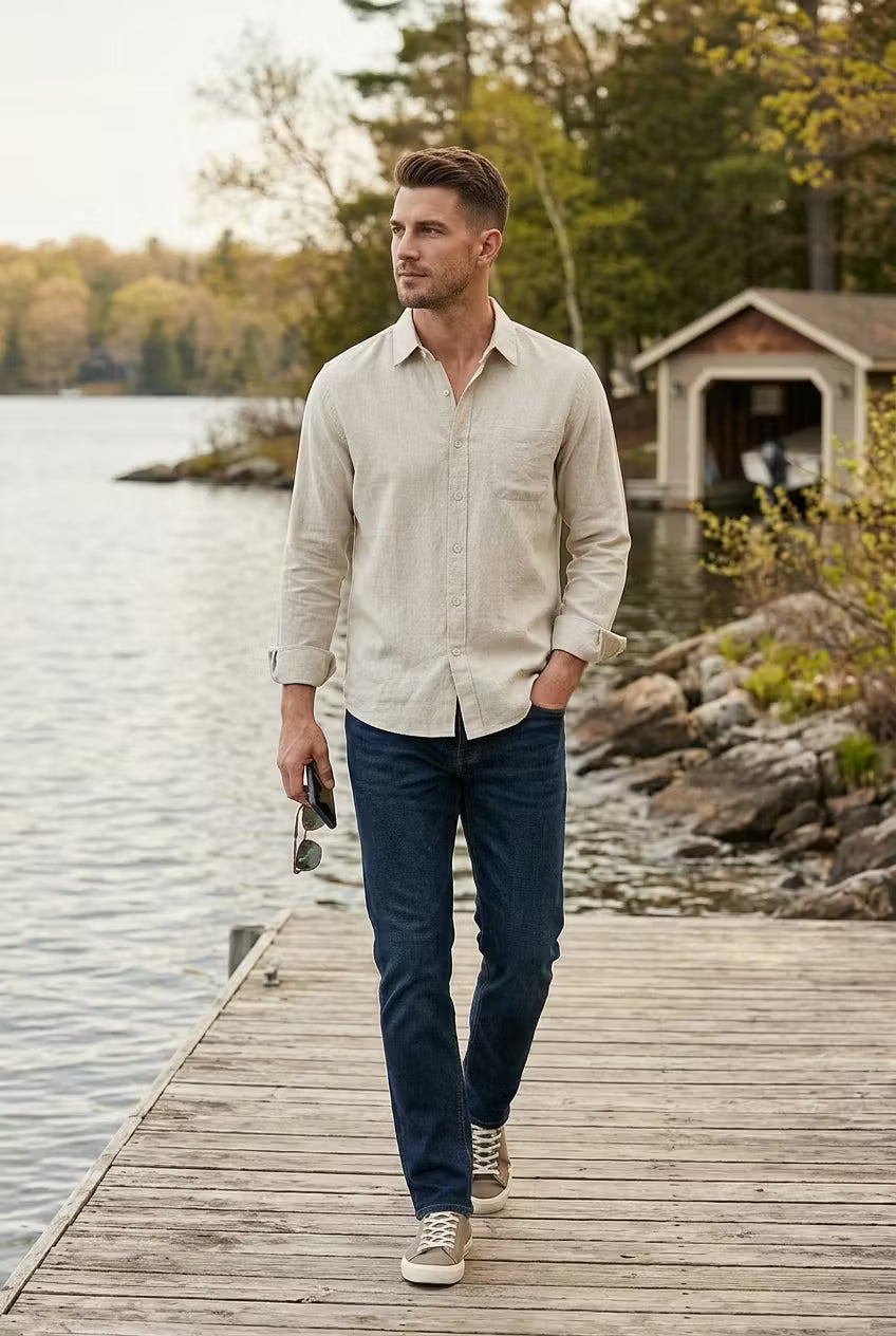 Sandbar Linen Blend Button Shirt