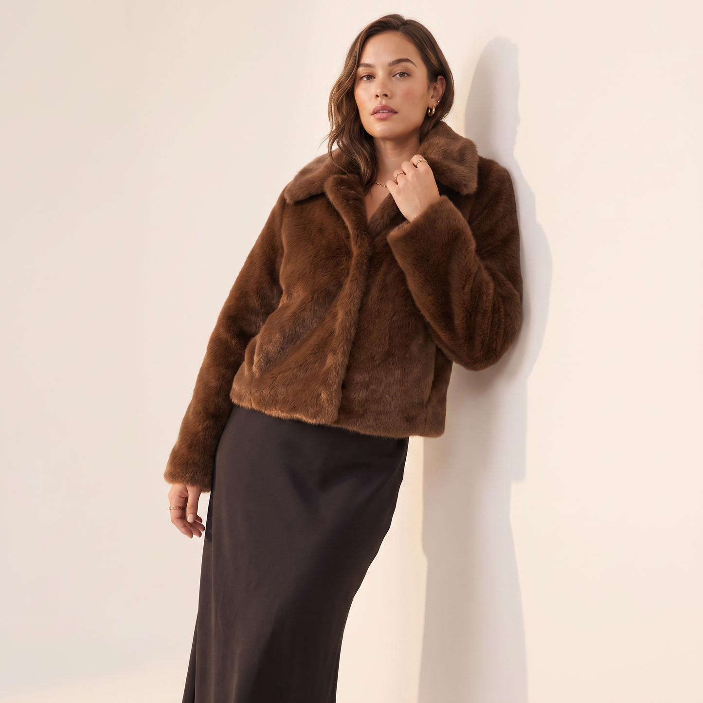 Briar bruine jas met structuur