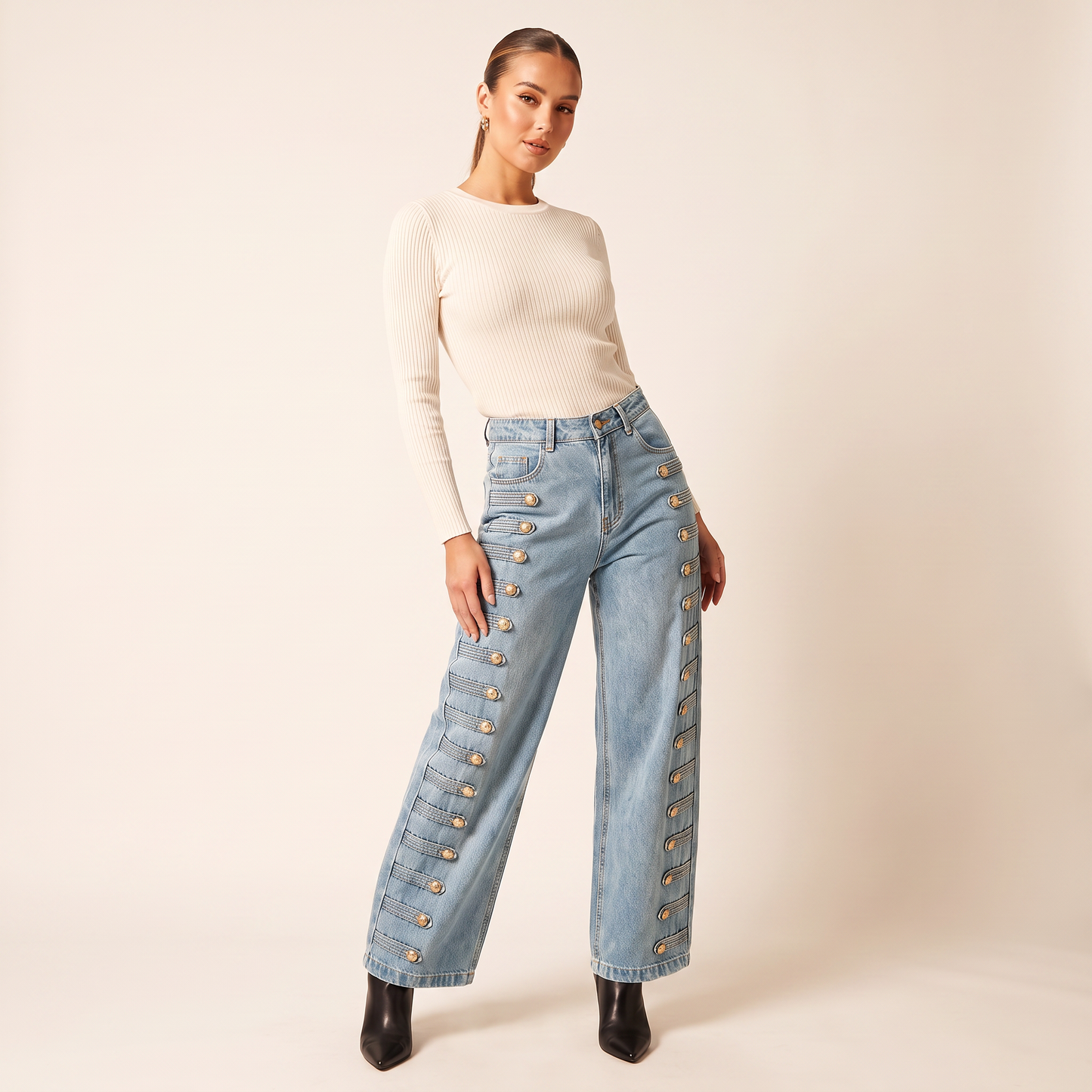 Arden gewassen jeans met rechte pijpen