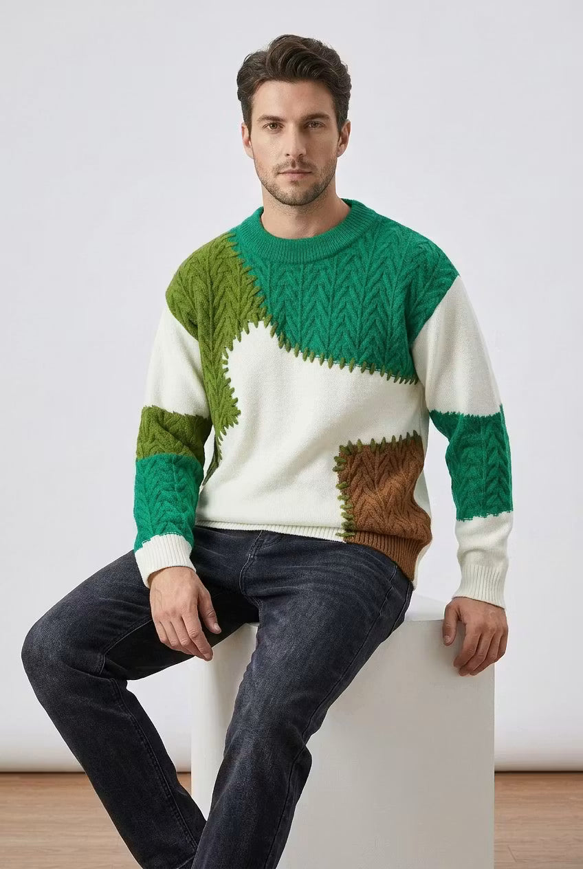 Evergrove Patchwork Knit Sweater