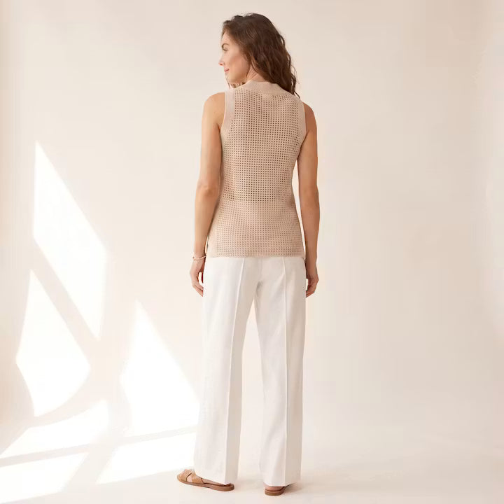 Arden Mouwloze Opengebreide Top