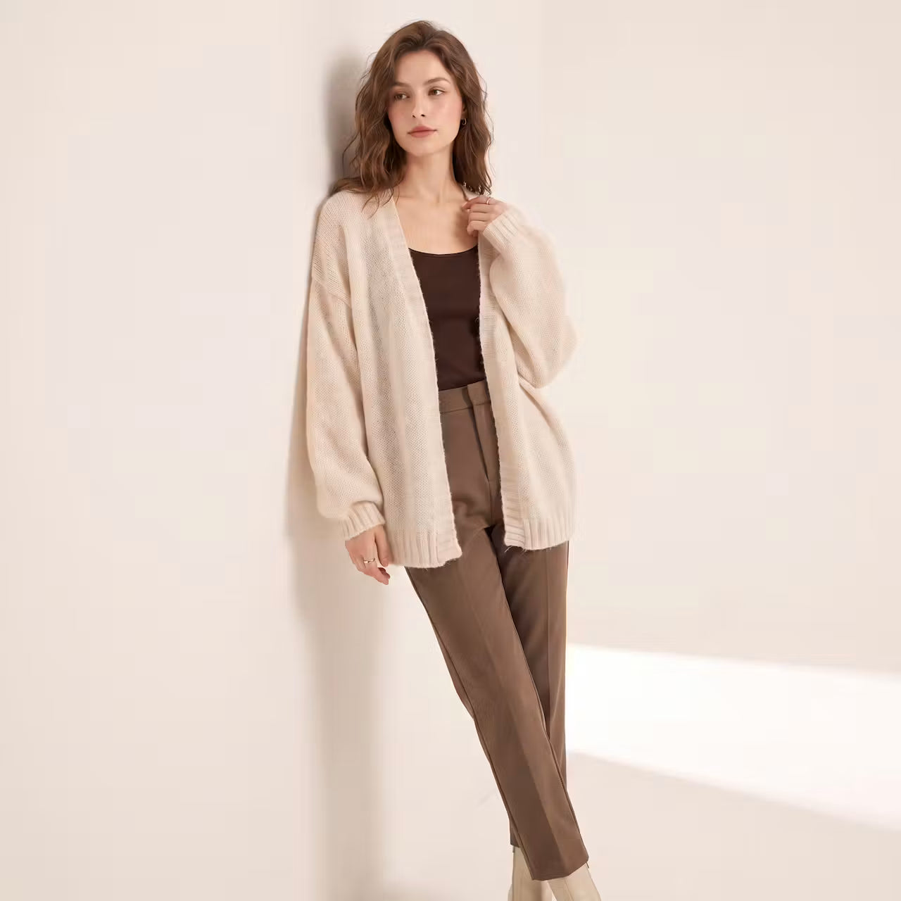 Mara Gebreid Vest met Ruime Pasvorm
