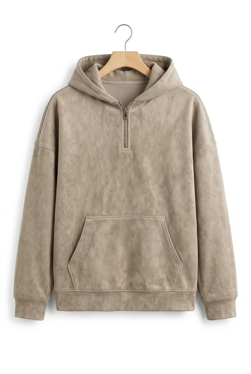 Stonewash Half Zip Hoodie