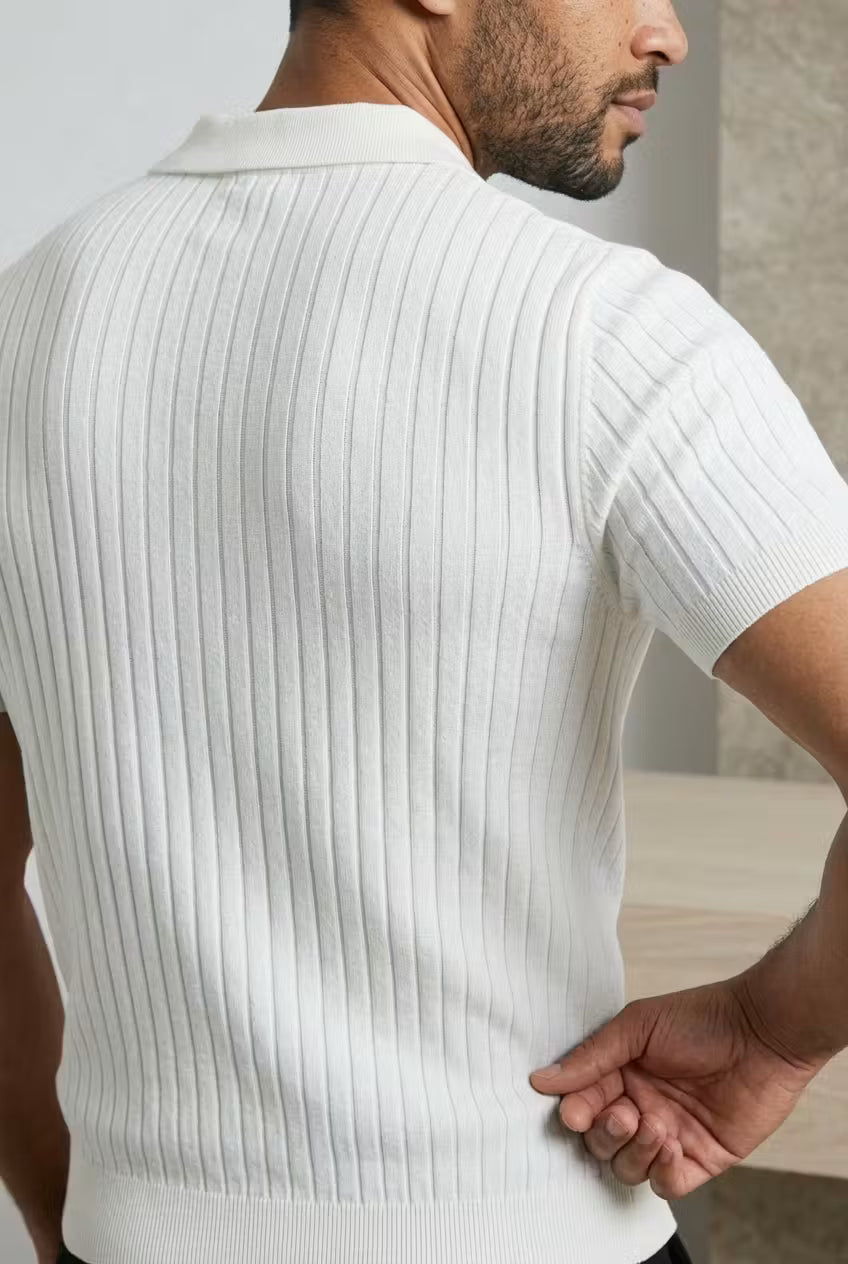 Harbour Line Ribbed Knit Polo