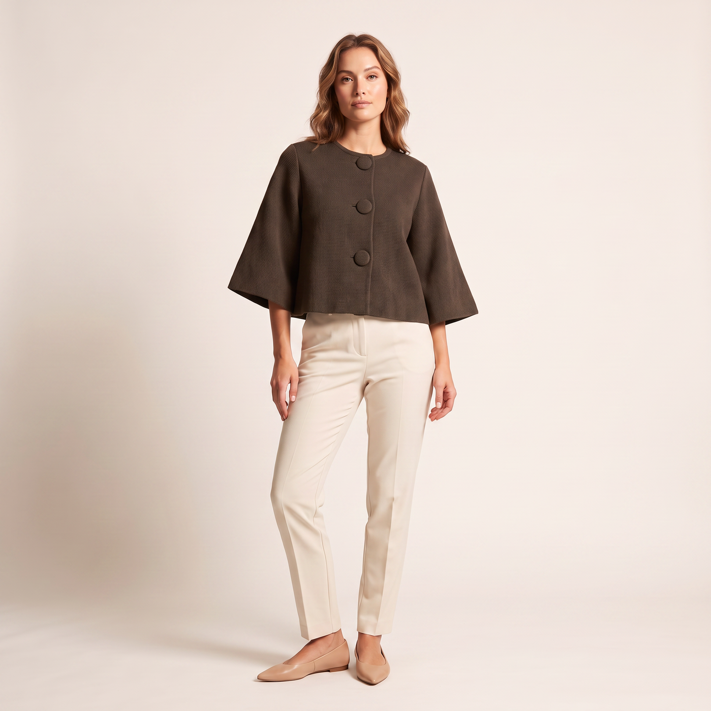 Studio vest met wijde mouwen