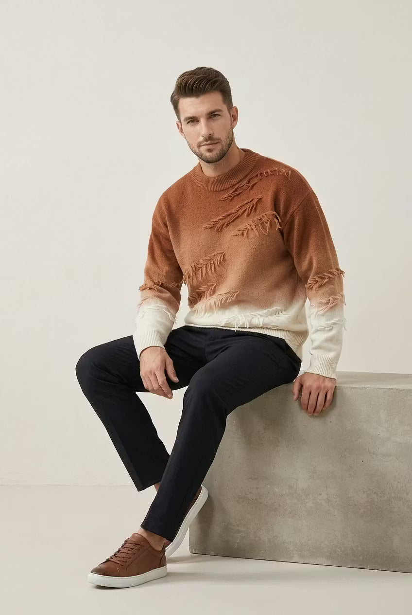 Cedar Fade Distressed Knit Sweater