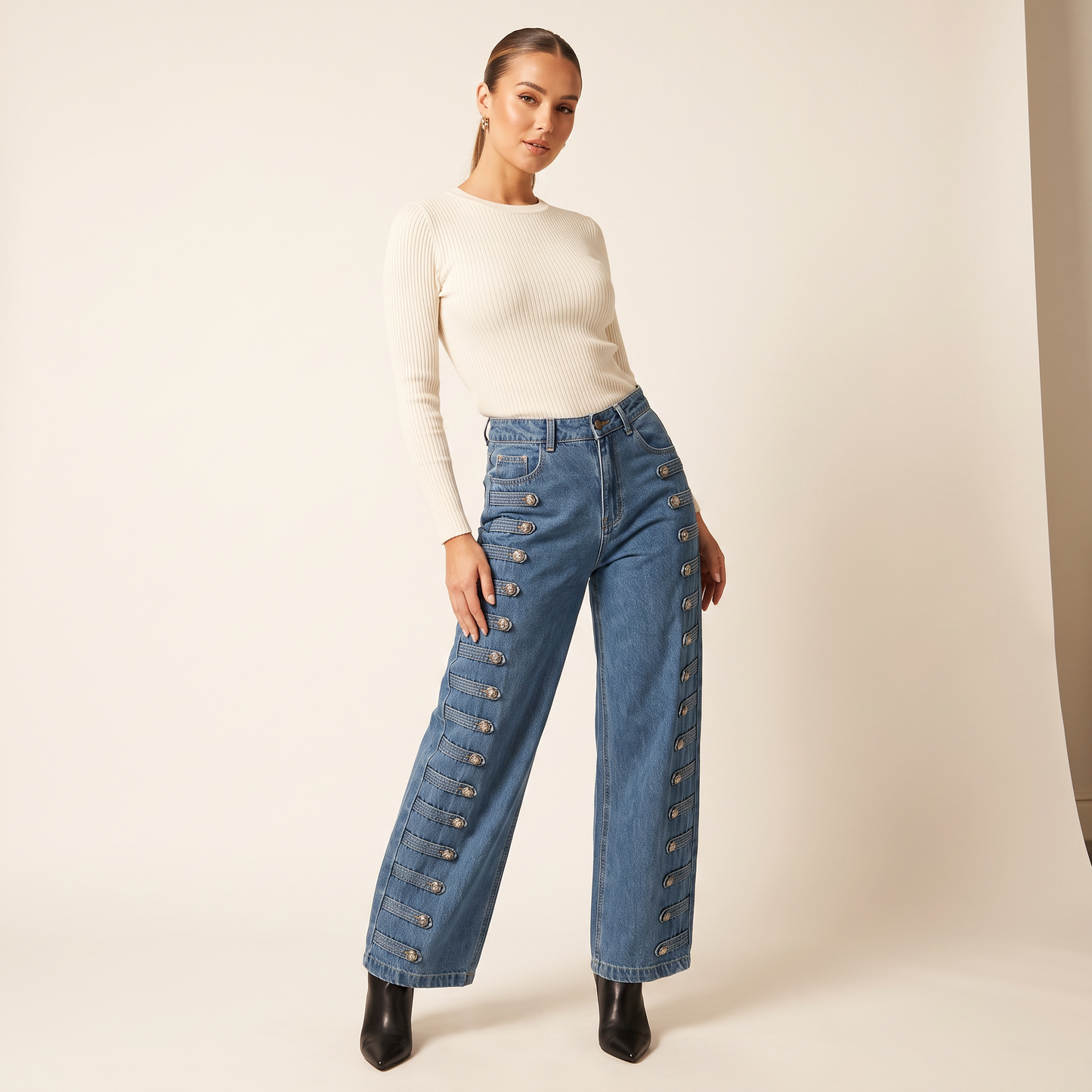 Arden gewassen jeans met rechte pijpen