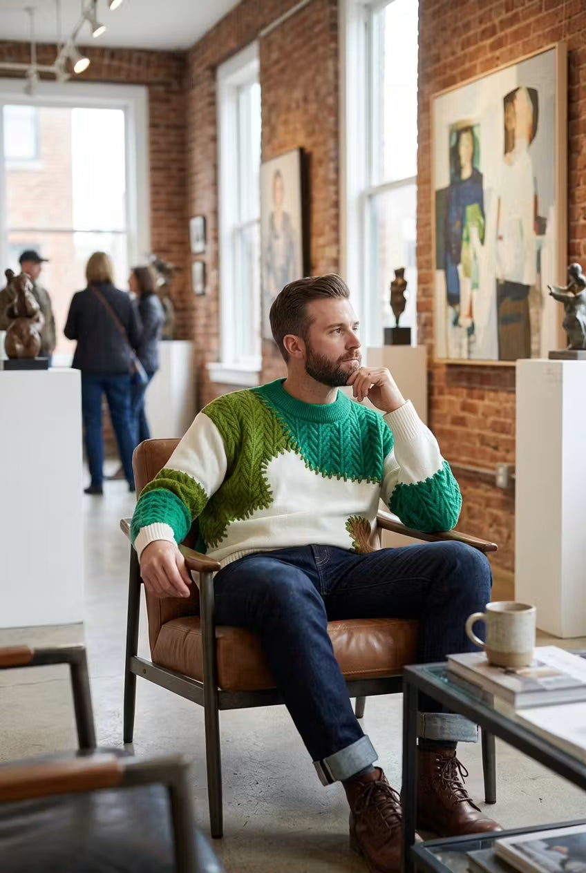 Evergrove Patchwork Knit Sweater