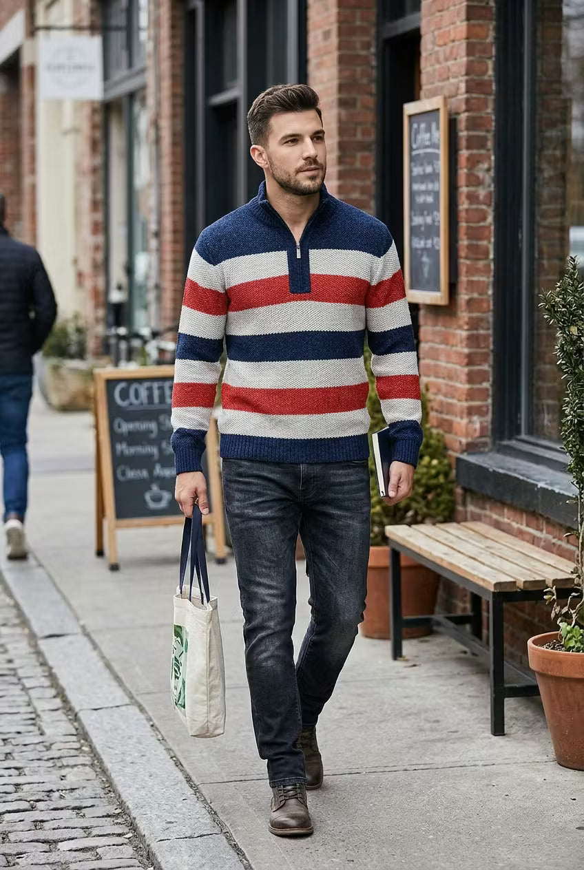North Shore Stripe Quarter Zip