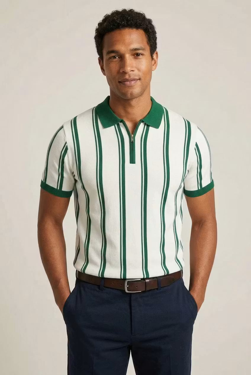 Kingsley Zip Stripe Polo