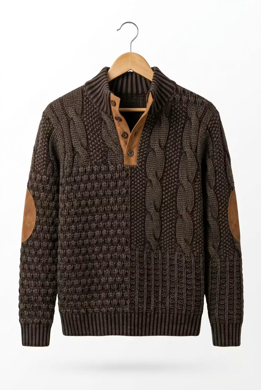Textured Cable Knit Men’s Pullover