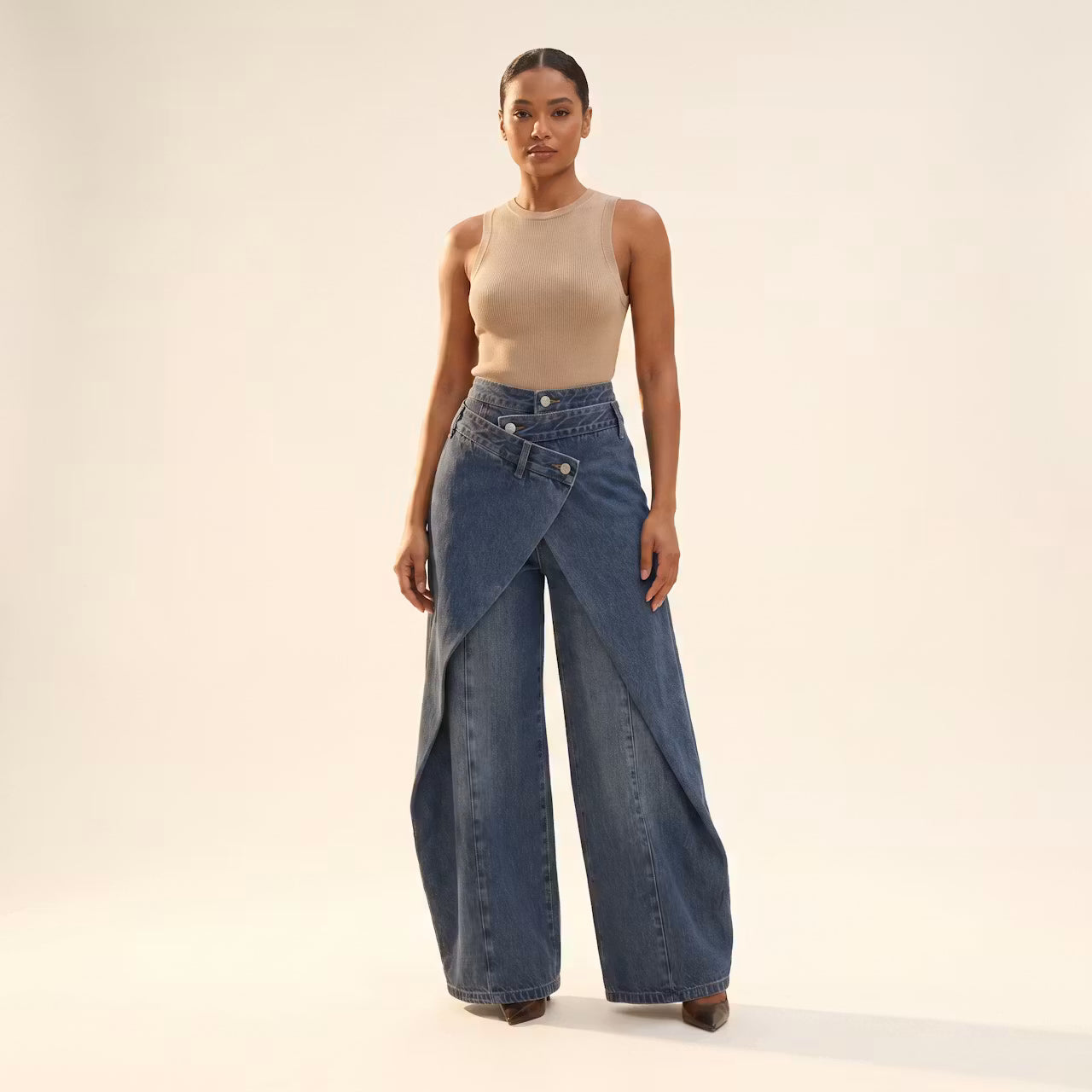 Naya Broek met Hoge Taille en Panelen