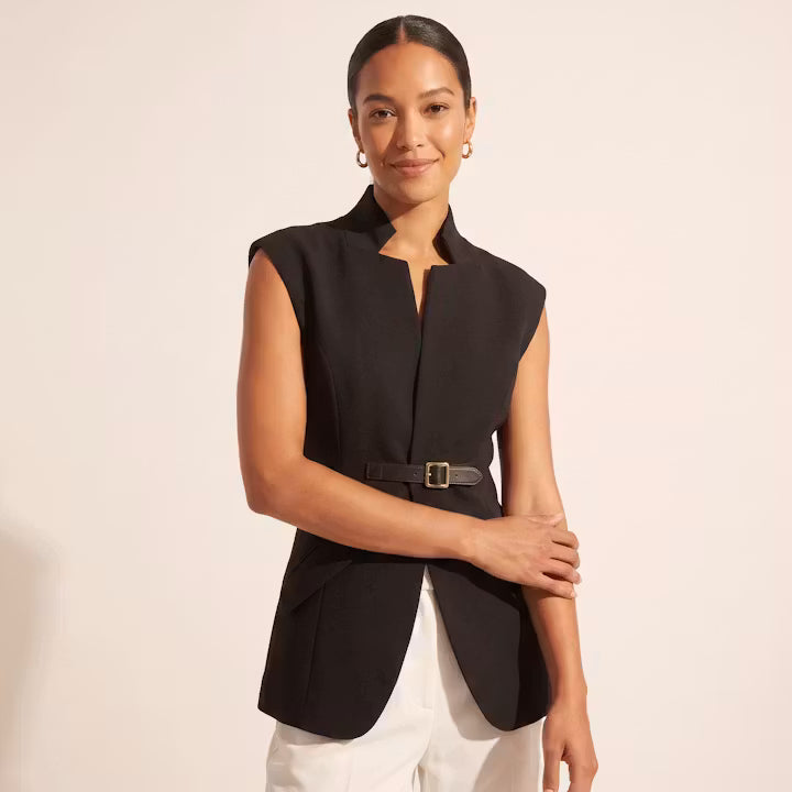 Sabine Asymmetrisch Gilet met Ceintuur
