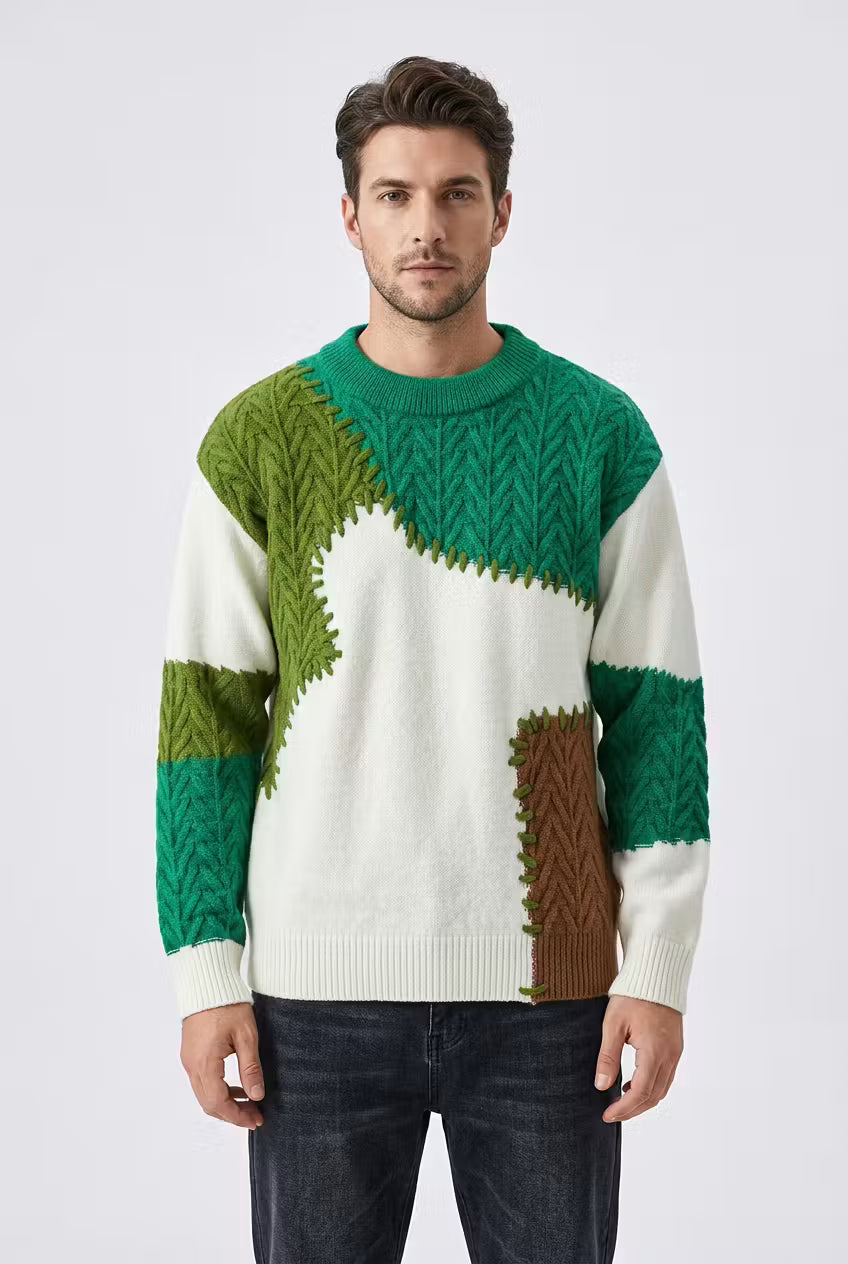 Evergrove Patchwork Knit Sweater