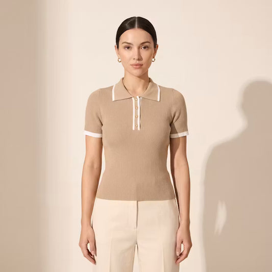 Elise Gebreide Polo met Contrasterende Bies