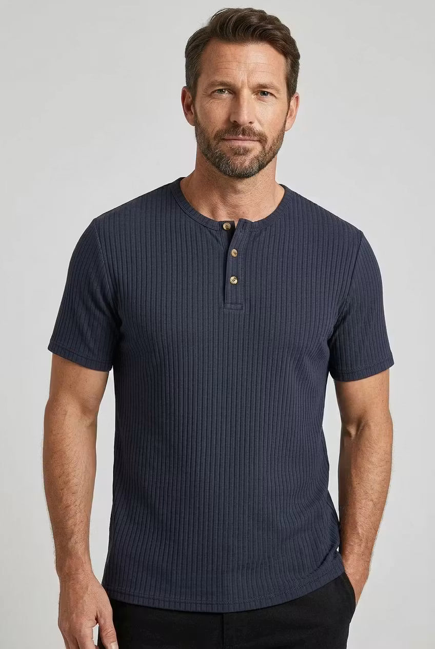 Camiseta henley canalé Sebastián