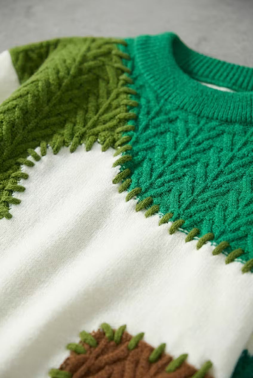 Evergrove Patchwork Knit Sweater