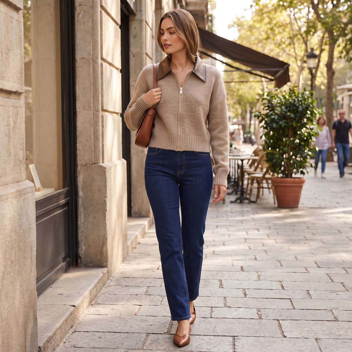 Isolde kort cashmere vest met rits