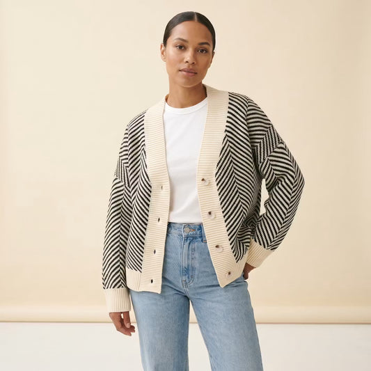 Élodie Chevron Cardigan