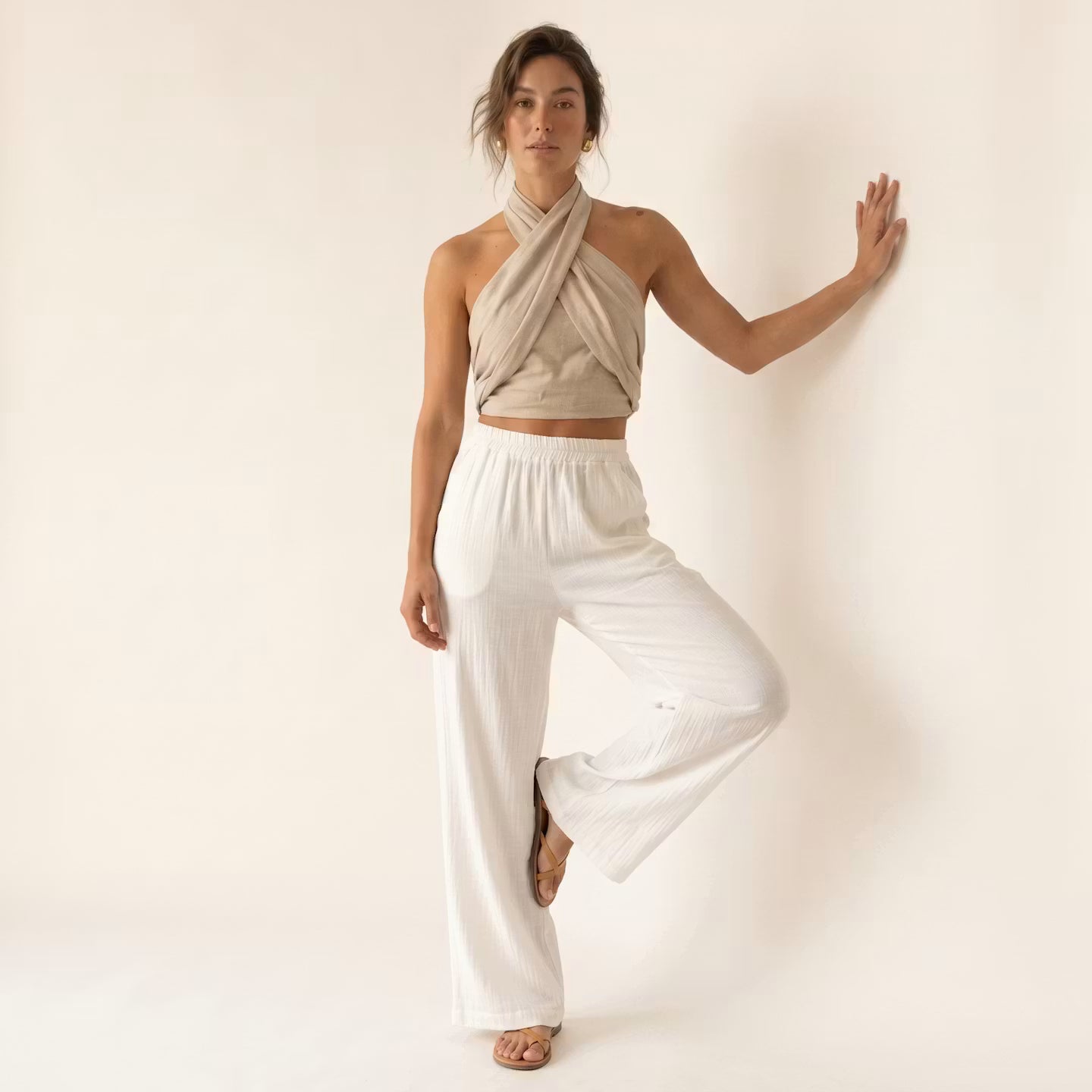 Lina Cross-Halter Top