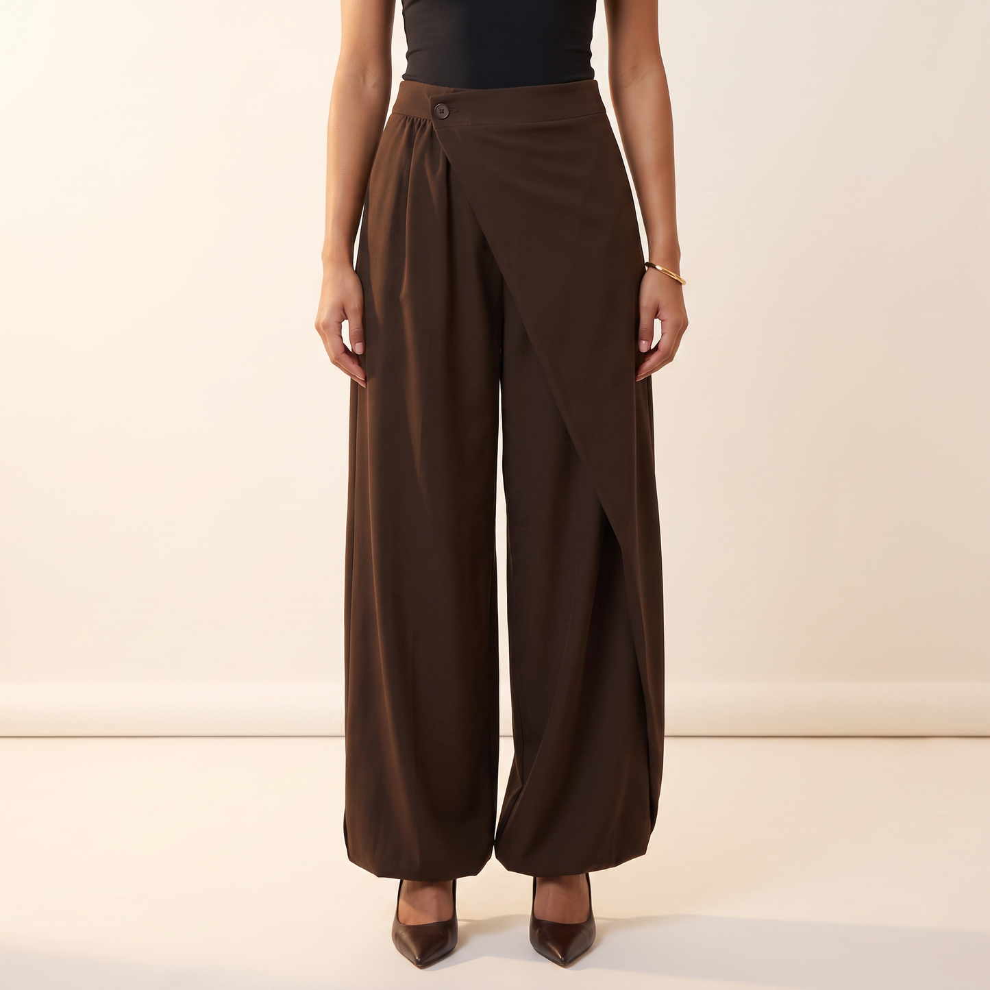 Caspian cropped broek in koffiebruin