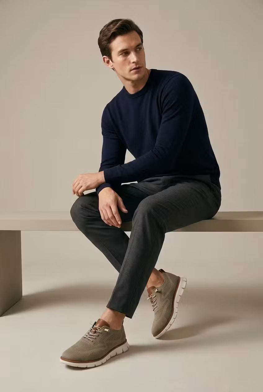 Men’s Knit Oxford-Style Mesh Sneaker