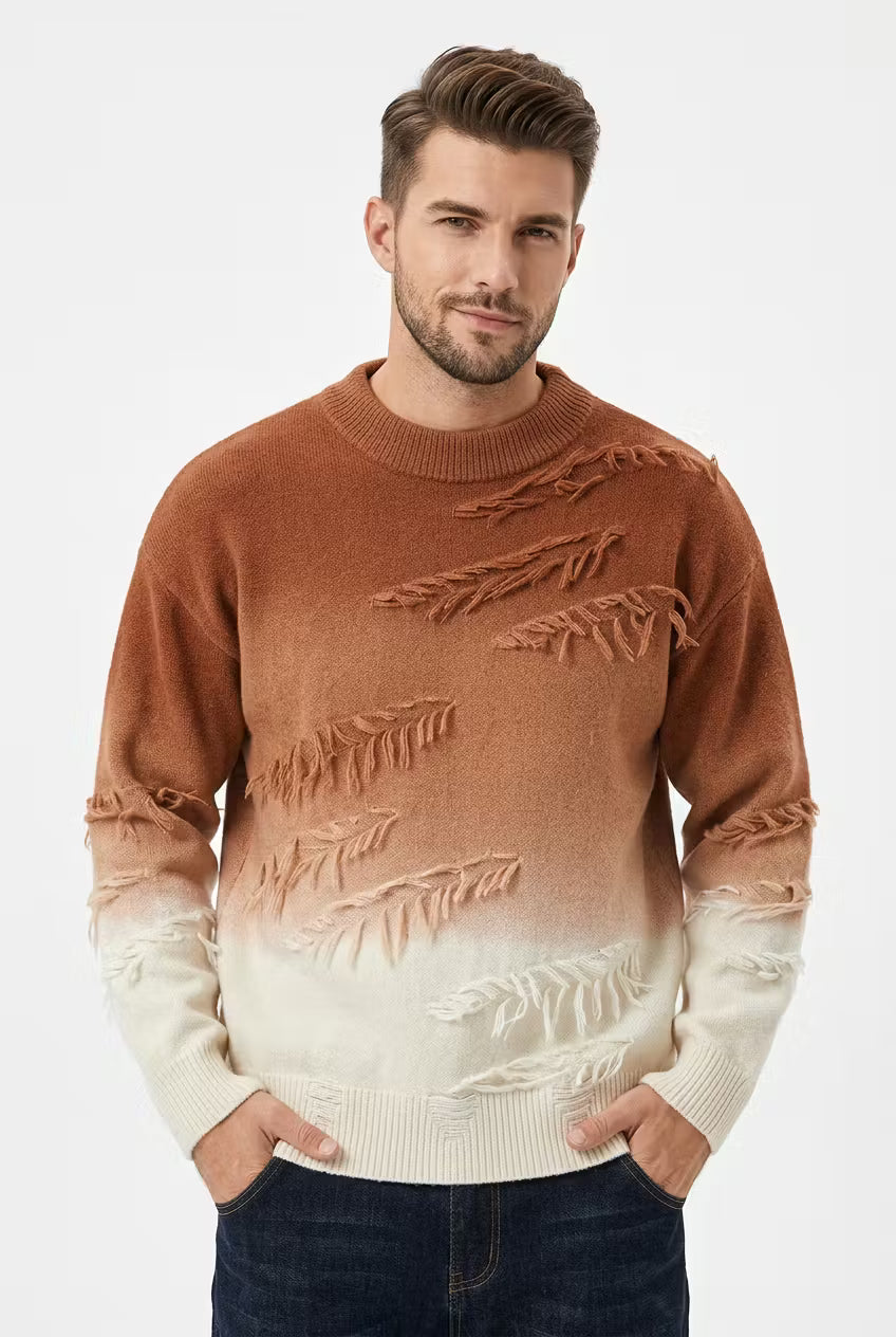 Cedar Fade Distressed Knit Sweater