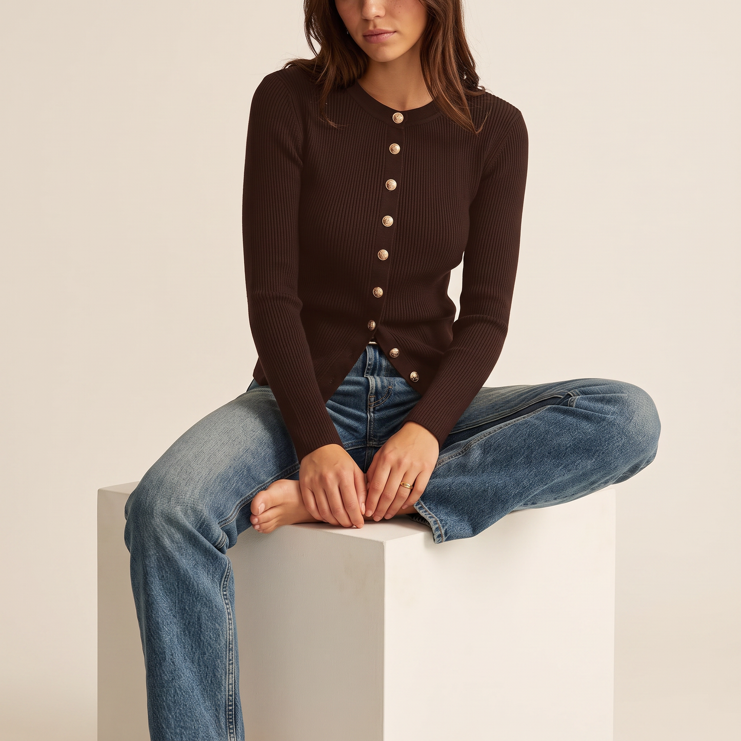 Cove donkerbruin vest
