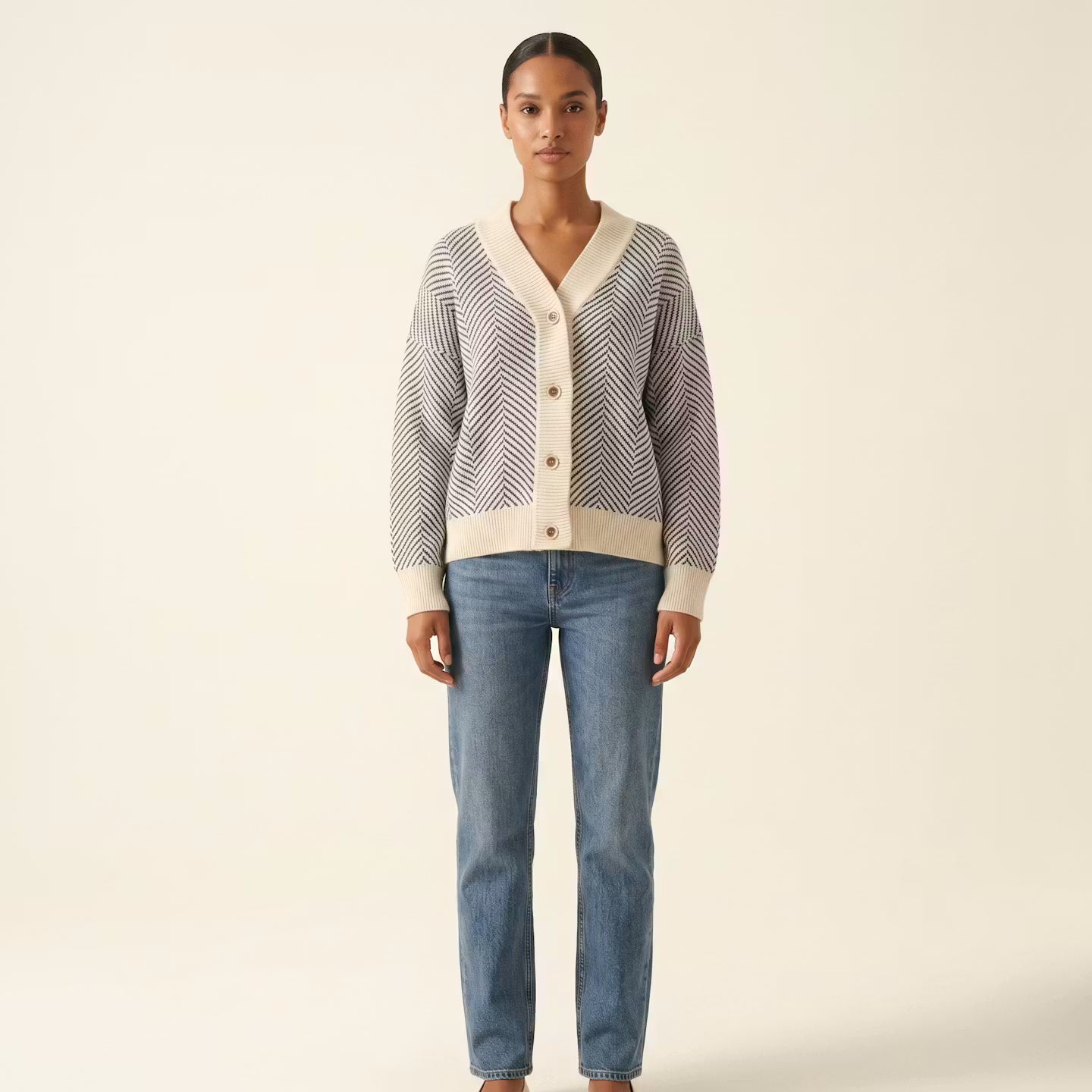 Élodie Chevron Cardigan