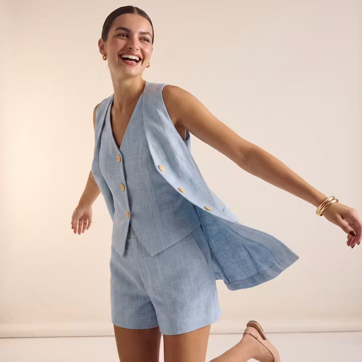 Elowen geknopt vest & shortsset