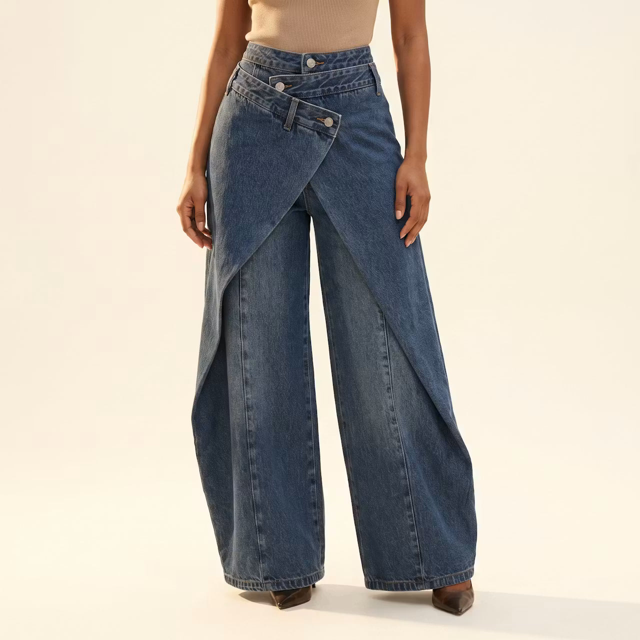 Naya Broek met Hoge Taille en Panelen