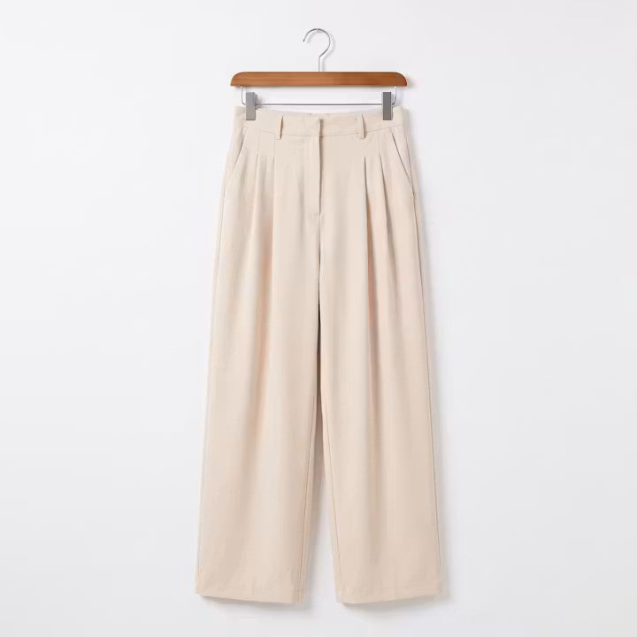 Elara geplooide broek met wijde pijpen