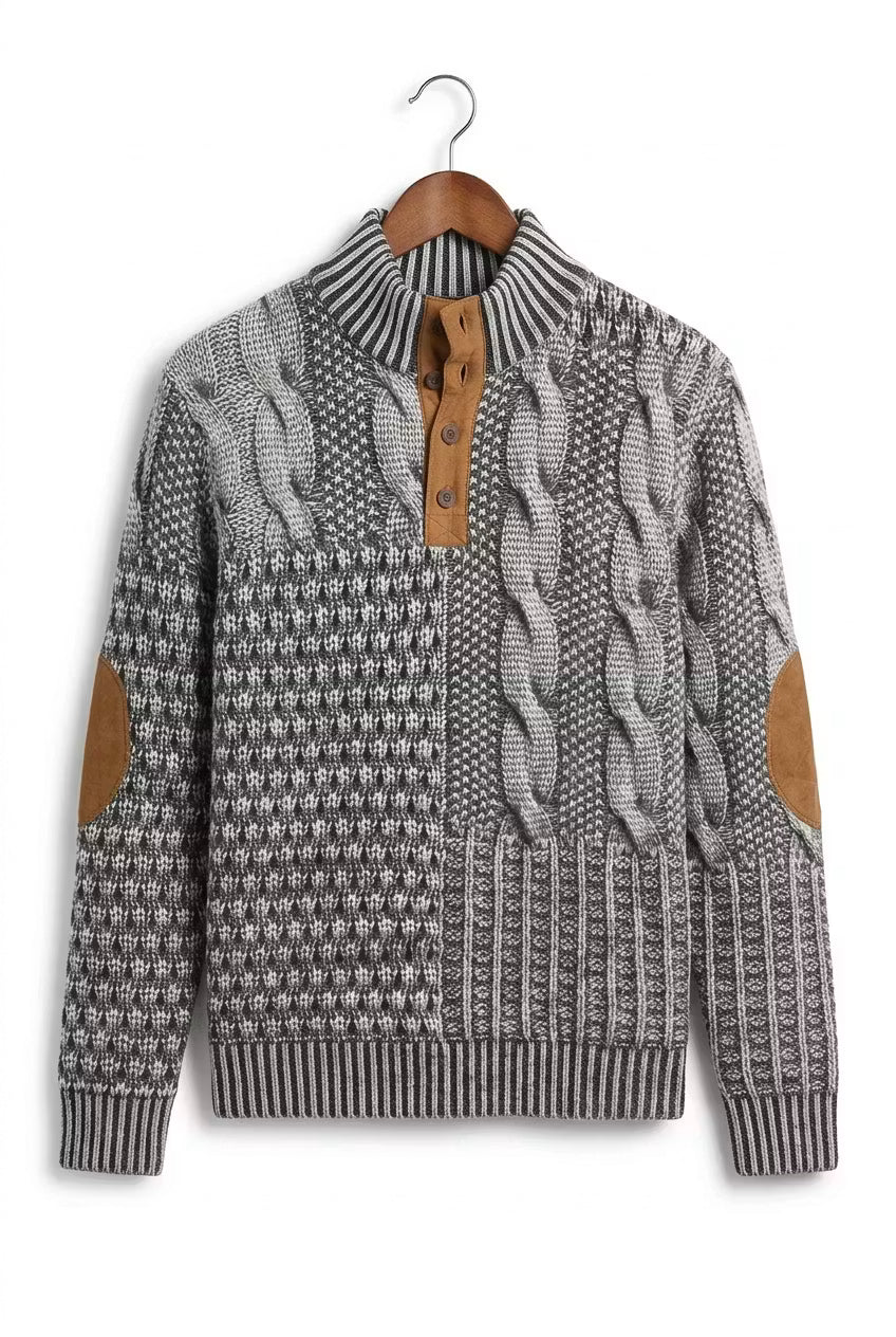 Textured Cable Knit Men’s Pullover