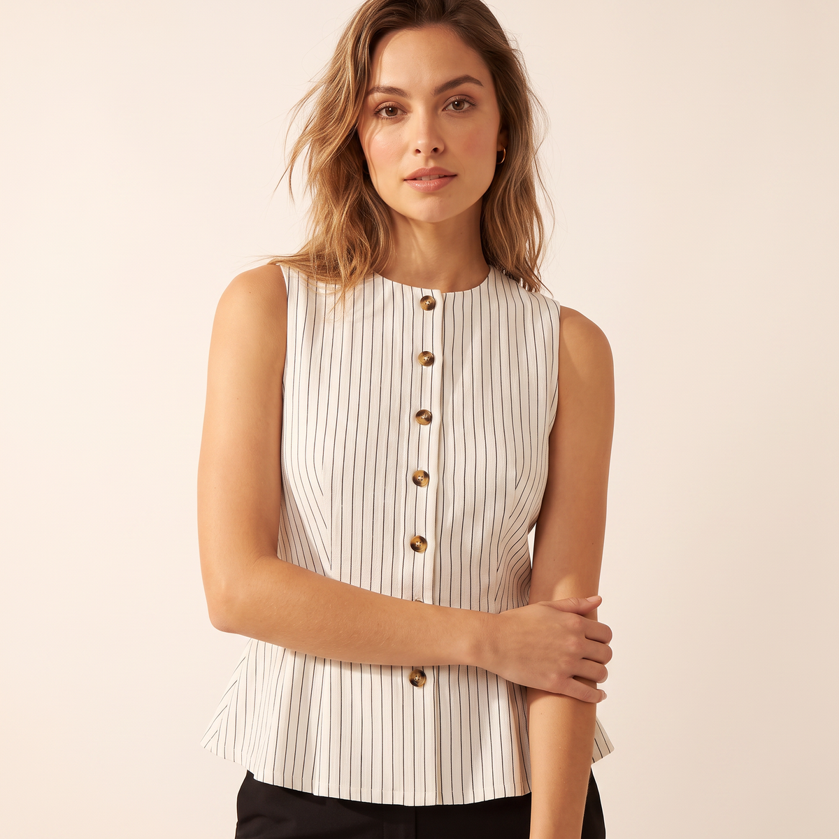 Zara mouwloze top met knopen