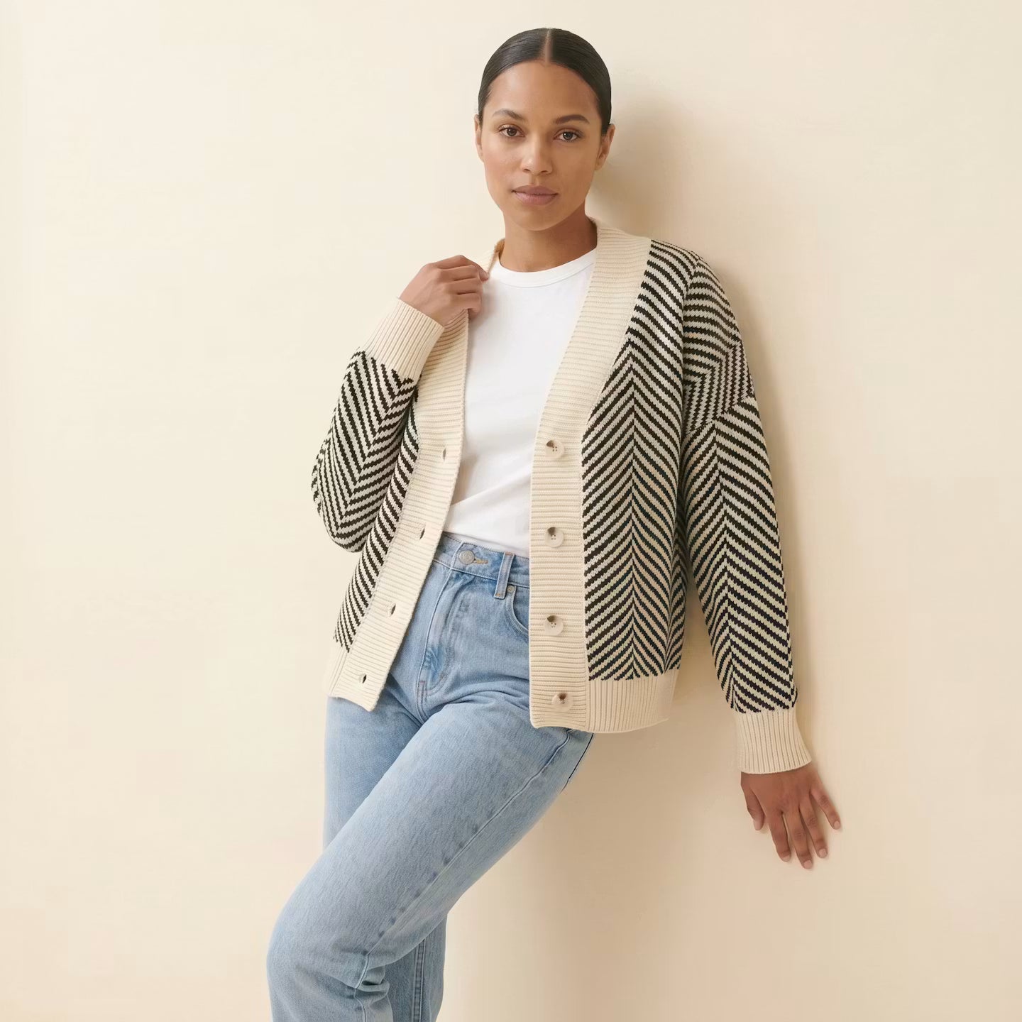 Élodie Chevron Cardigan
