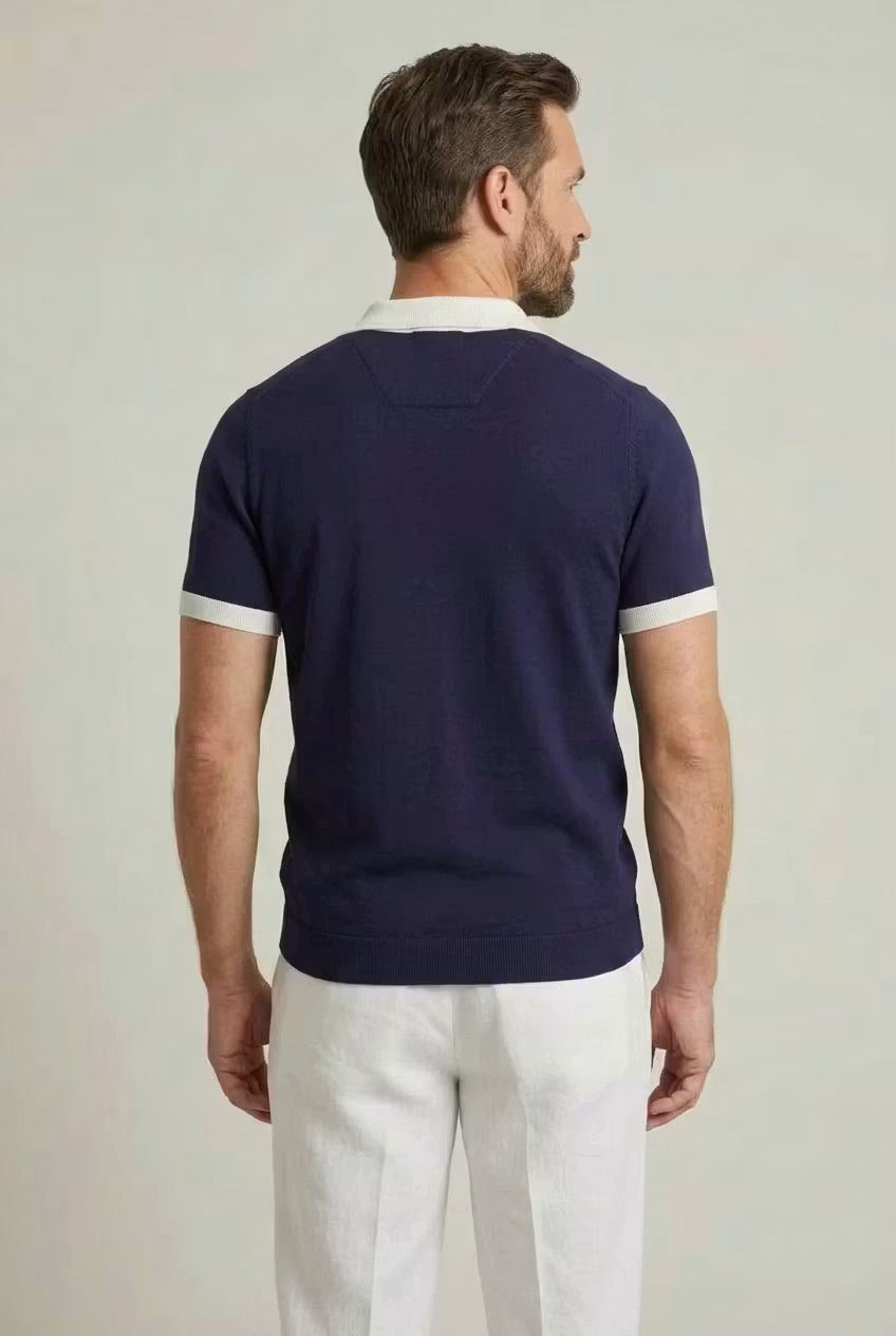 Lafuente contrast gebreide polo