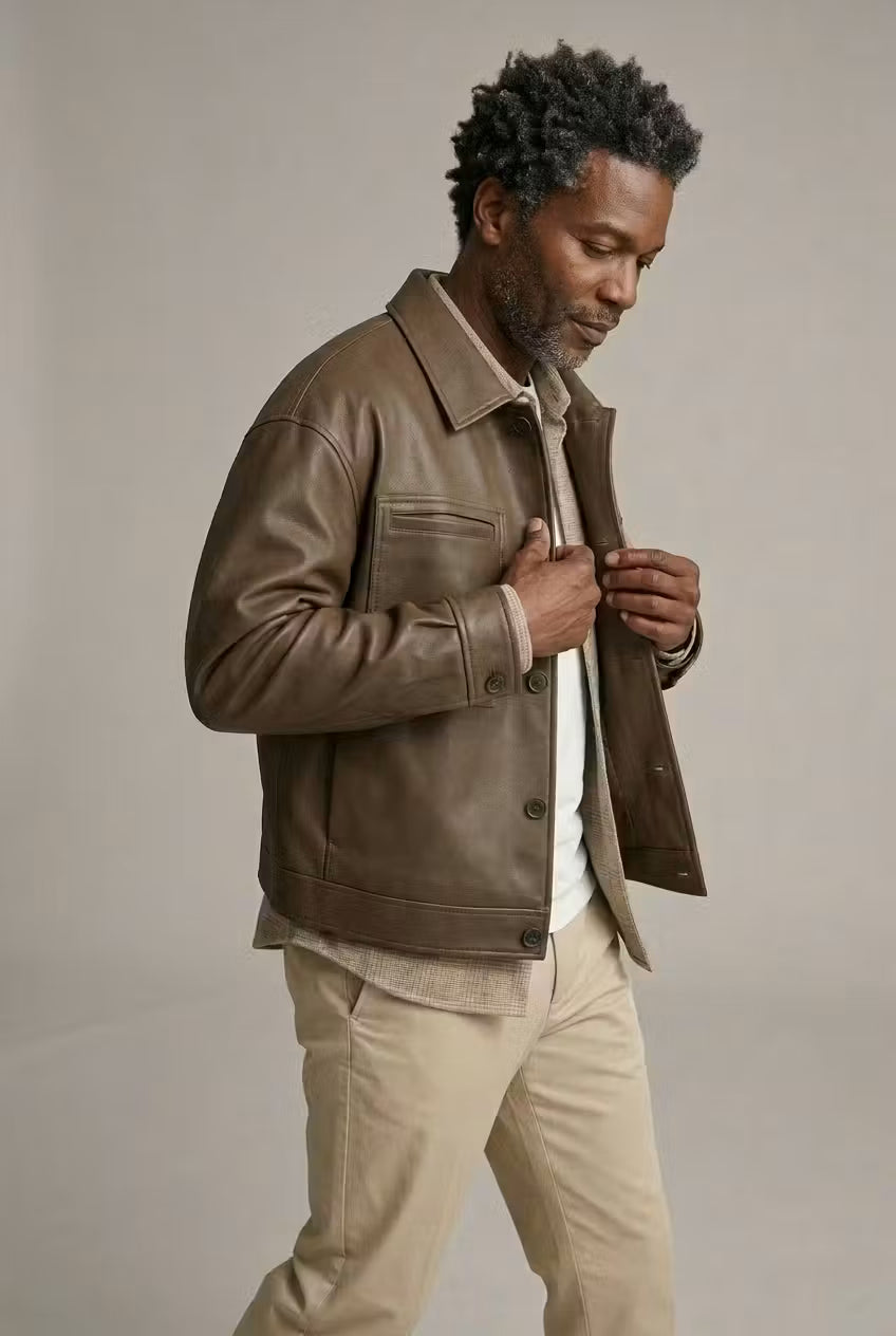 Mason Faux Leather Chore Jacket