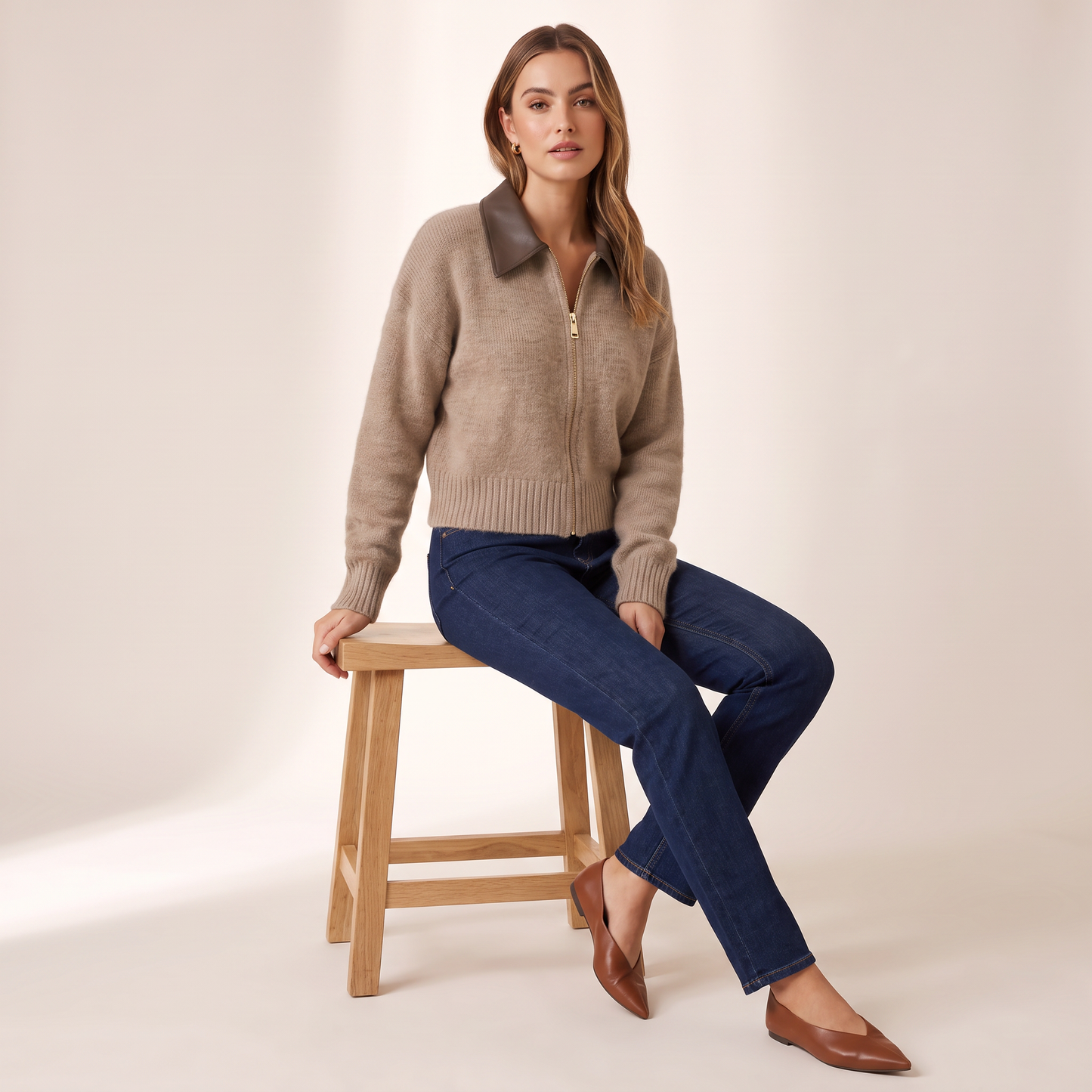 Isolde kort cashmere vest met rits