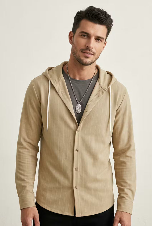 Coastline ribbel overhemd met capuchon