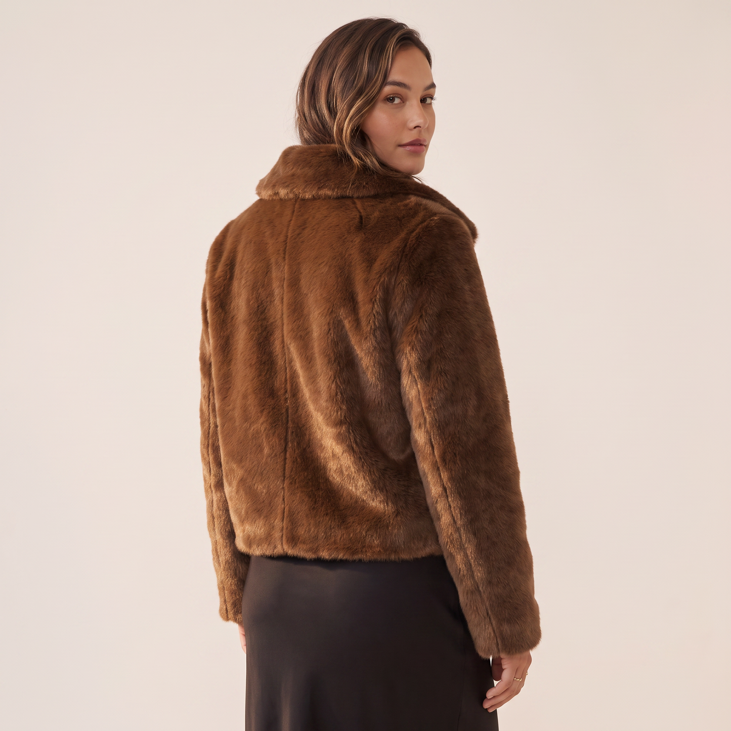 Briar bruine jas met structuur