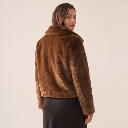 Briar bruine jas met structuur