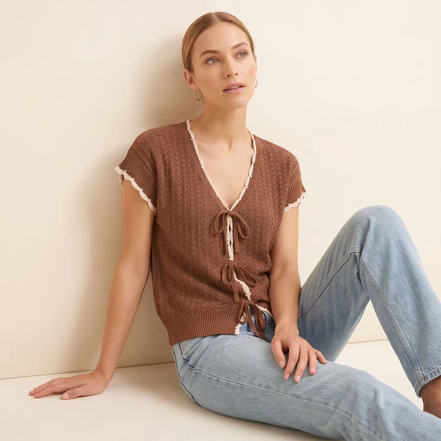 Noelle Tie Knit Top